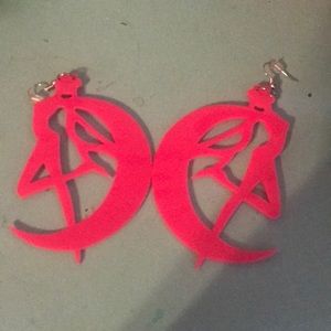Pink Sailor Moon Hoop Earrings!